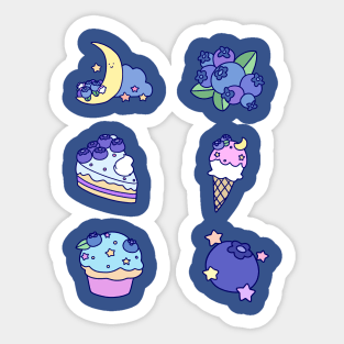 Pastry Stars and Blueberries Sticker